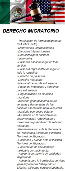 Mano A Mano - DERECHO MIGRATORIO